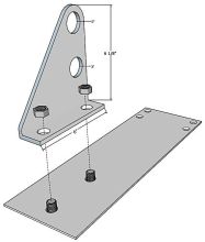 No-Flash Base Plate - shown with No-Flash II 2-Pipe Snow Fence Bracket