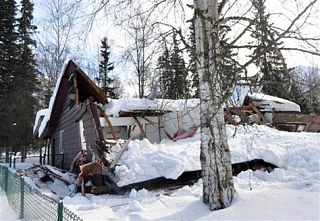 Heavy snow caused the collapse of this building in Alaska