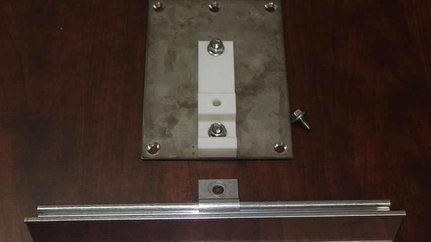 Single Ply ColorGard Base Plate with Bracket Adapter attached and Bar with VersaClip shown separate