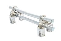 Blizzard II - 2-Pipe Snow Fence with S-5-N1.5 Mini Clamps - 2ft example assembly