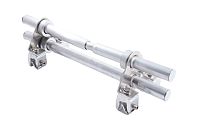 Blizzard II - 2-Pipe Snow Fence with S-5-N Mini Clamps - Mill Finish - 2ft example assembly