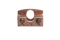 SnowCap I Copper - 1-Pipe Copper Clamp-to-Seam Snow Fence Bracket - front view