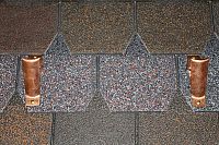 Copper Rocky Guard RG5 example spacing on F Wave shingles